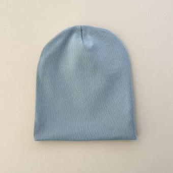 Touca Gorro Bebê e Infantil – Malha Ribana Canelada Algodão Premium - Azul Celeste