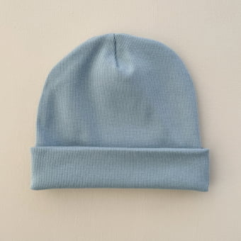 Touca Gorro Bebê e Infantil – Malha Ribana Canelada Algodão Premium - Azul Celeste