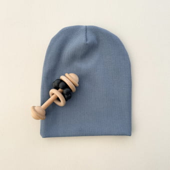 Touca Gorro Bebê e Infantil – Malha Ribana Canelada Algodão Premium - Azul Oceano