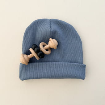 Touca Gorro Bebê e Infantil – Malha Ribana Canelada Algodão Premium - Azul Oceano