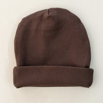 Touca Gorro Bebê e Infantil – Malha Ribana Canelada Algodão Premium - Cacau