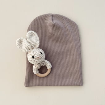 Touca Gorro Bebê e Infantil – Malha Ribana Canelada Algodão Premium - Cappuccino