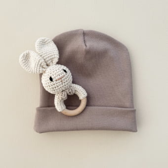 Touca Gorro Bebê e Infantil – Malha Ribana Canelada Algodão Premium - Cappuccino