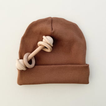 Touca Gorro Bebê e Infantil – Malha Ribana Canelada Algodão Premium - Chocolate