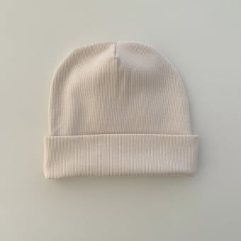 Touca Gorro Bebê e Infantil – Malha Ribana Canelada Algodão Premium - Marfim