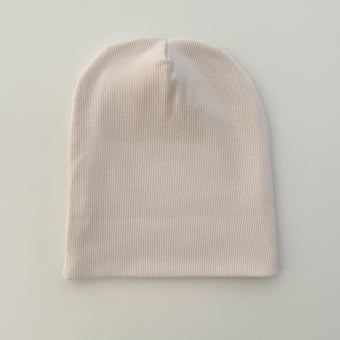 Touca Gorro Bebê e Infantil – Malha Ribana Canelada Algodão Premium - Marfim