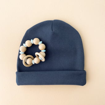 Touca Gorro Bebê e Infantil – Malha Ribana Canelada Algodão Premium - Marinho