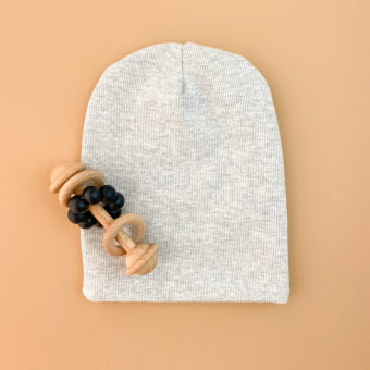 Touca Gorro Bebê e Infantil – Malha Ribana Canelada Algodão Premium - Mescla Claro