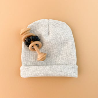 Touca Gorro Bebê e Infantil – Malha Ribana Canelada Algodão Premium - Mescla Claro
