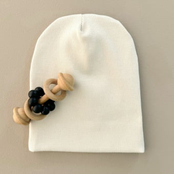 Touca Gorro Bebê e Infantil – Malha Ribana Canelada Algodão Premium - Natural