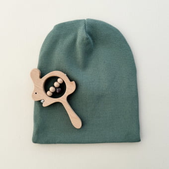 Touca Gorro Bebê e Infantil – Malha Ribana Canelada Algodão Premium - Verde Bonsai