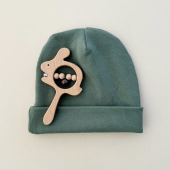 Touca Gorro Bebê e Infantil – Malha Ribana Canelada Algodão Premium - Verde Bonsai