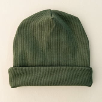 Touca Gorro Bebê e Infantil – Malha Ribana Canelada Algodão Premium - Verde Floresta