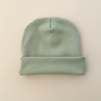 Touca Gorro Bebê e Infantil – Malha Ribana Canelada Algodão Premium - Verde Sálvia