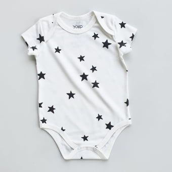 Body Bebê Manga Curta Unissex - Cotton Premium Leve - Estrelas