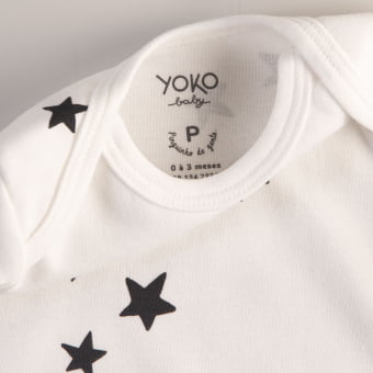 Body Bebê Manga Curta Unissex - Cotton Premium Leve - Estrelas