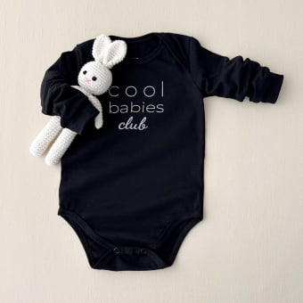 Body Bebe Manga Longa Unissex Preto - Cool Babies Club Body Bebe Manga Longa Unissex Preto - Cool Babies Club