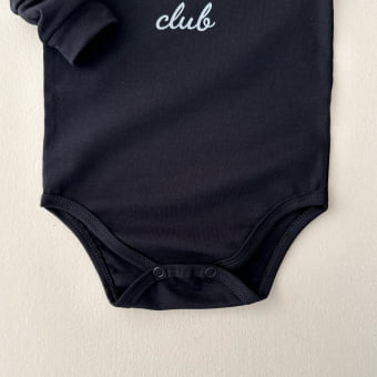 Body Bebe Manga Longa Unissex Preto - Cool Babies Club