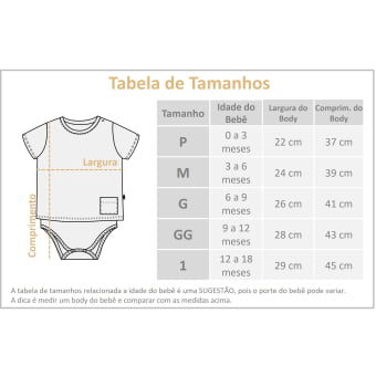 Body Camiseta Bebe Manga Curta - Off White