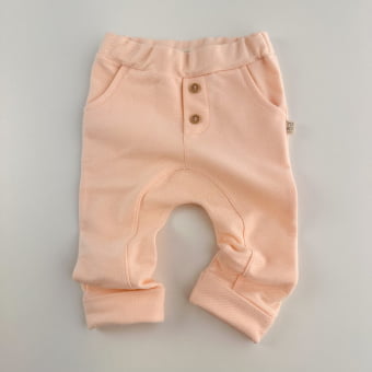 Calça Bebe Moletinho Texturizado - Pêssego