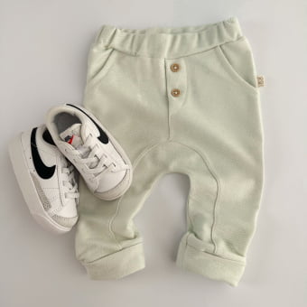 Calça Bebe Moletinho Texturizado - Verde Menta