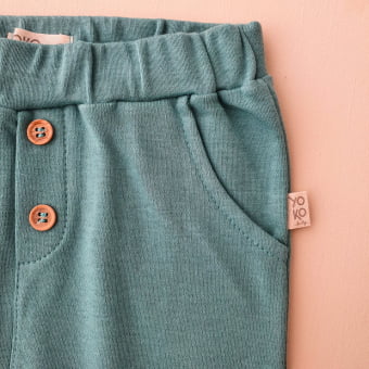 Calça Bebe Saruel Botões - Verde Jade