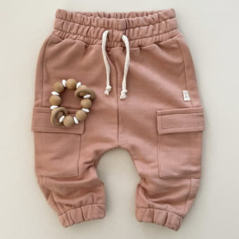 Calça Cargo Bebe Moletom - Telha
