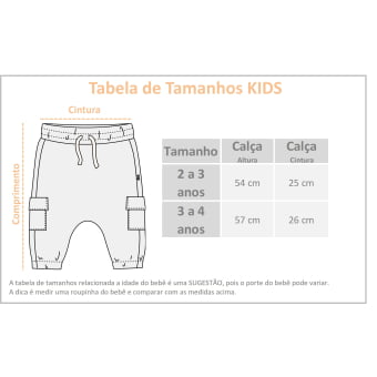 Calça Cargo Kids Moletom - Telha