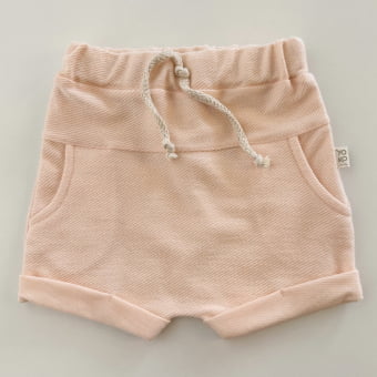 Short Saruel Bebe Moletinho Texturizado - Pêssego