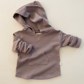 Camiseta Bebe Capuz  Waffle – Cappuccino