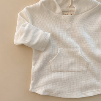 Camiseta Bebe Capuz  Waffle – Off White