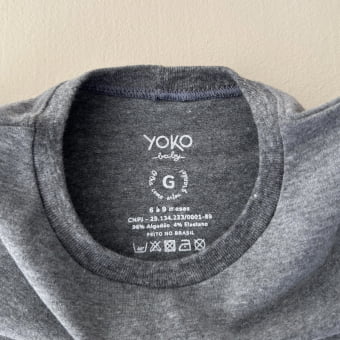 Camiseta Bebe Manga Curta Unissex - Mescla Escuro