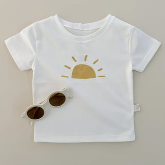 Camiseta Bebe Manga Curta Unissex - Sun