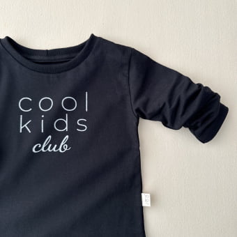 Camiseta Bebe Manga Longa Unissex Preto - Cool Kids Club