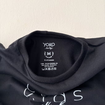 Camiseta Bebe Manga Longa Unissex Preto - Cool Kids Club