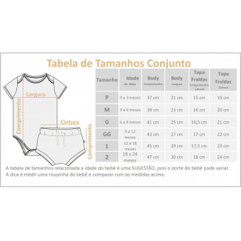 Conjunto Bebe Body Manga Curta e Tapa Fraldas Conchas - Off White e Preto
