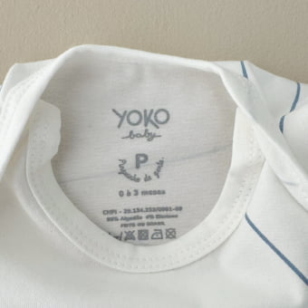 Conjunto Bebe Body Manga Curta e Tapa Fraldas - Linhas Orgânicas Azul Gelato