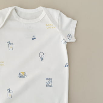 Conjunto Bebe Body Manga Curta e Tapa Fraldas - Snack Lover