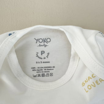 Conjunto Bebe Body Manga Curta e Tapa Fraldas - Snack Lover