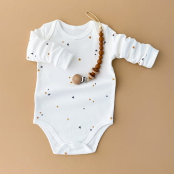 Conjunto Bebe Body Manga Longa e Calça Saruel - Estrelinhas