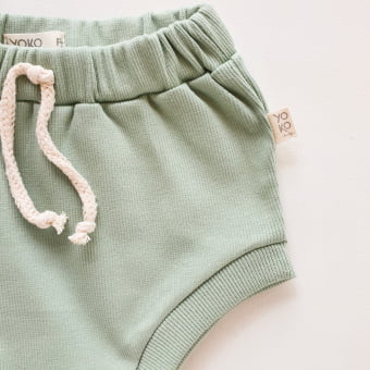 Conjunto Bebe Body Regata Canelado - Verde Sálvia