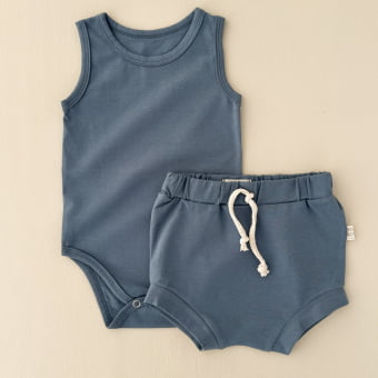 Conjunto Bebe Body Regata Cotton Leve - Azul Oceano