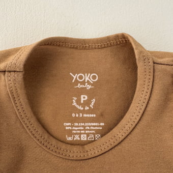 Conjunto Bebe Body Regata Cotton Leve - Caramelo