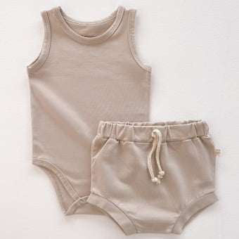 Conjunto Bebe Body Regata Cotton Leve - Shitake