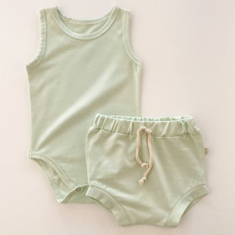 Conjunto Bebe Body Regata Cotton Leve - Verde Menta