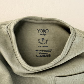 Conjunto Bebê Camiseta Bolso e Shorts – Verde Pistache