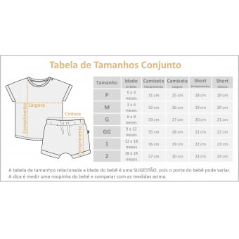 Conjunto Bebe Camiseta e Short - Areia