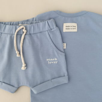 Conjunto Bebe Camiseta e Short - Azul Gelato