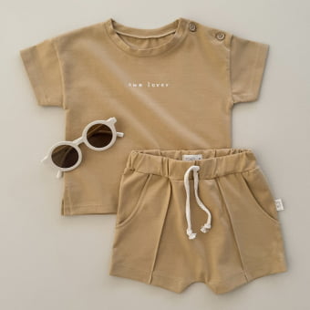 Conjunto Bebe Camiseta e Short Sun Lover  –  Mel