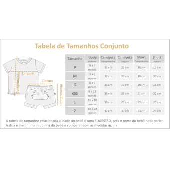 Conjunto Bebe Camiseta e Shorts - Arte Minimalista
